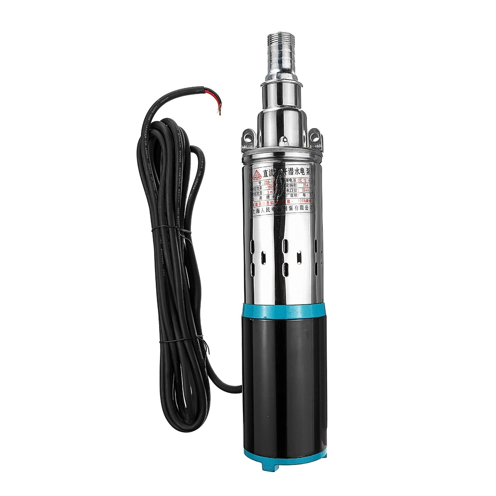 Mini Bomba pequeña Bomba de Agua de 12V/24V de Alta elevación, Bomba Solar de Pozo Profundo de Alta presión de 25m, Bomba Sumergible de CC, jardín de riego agrícola (Voltage : 24V)