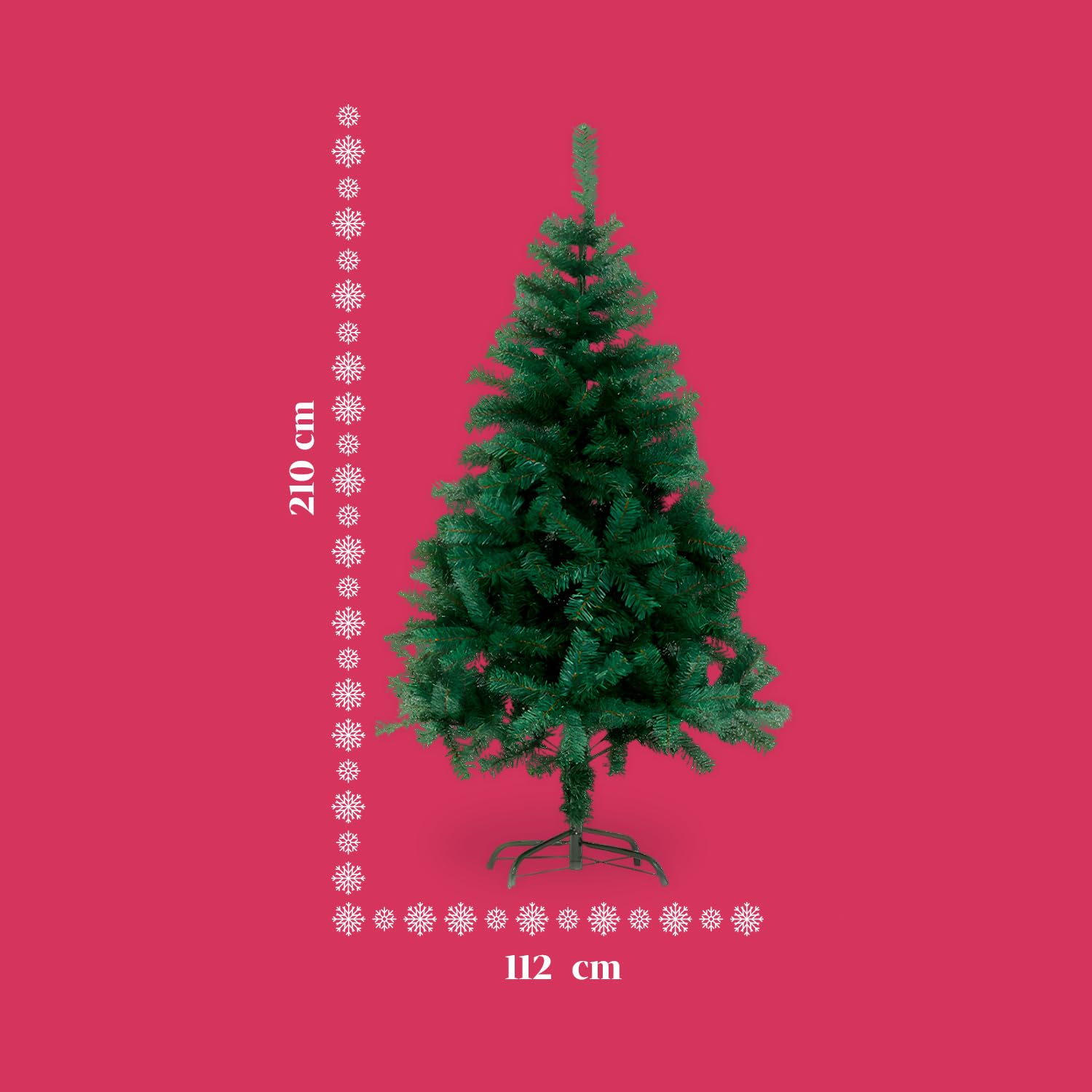 Avilia Il Tuo Albero di Natale da Sogno: Albero di Natale 210cm 1078 rami con Base in Ferro e Innesto Facile Ø 112 cm - Verde e Rigoglioso per Addobbi Natalizi