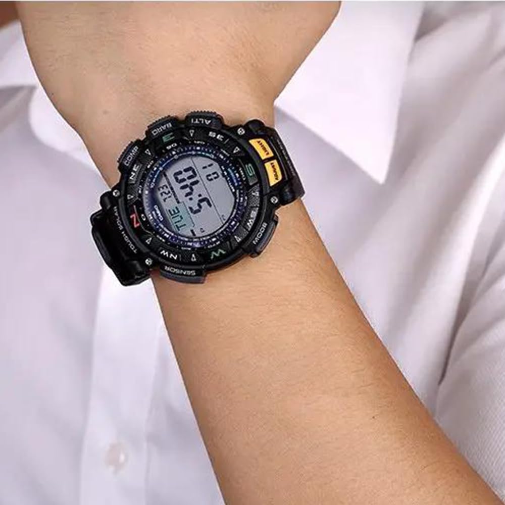 RCNZWQB Rubber Replacement band Compatible with Casio PRG-240 PRG-40 Pathfinder Series Silicone Strap Waterproof Sport Wrist Band