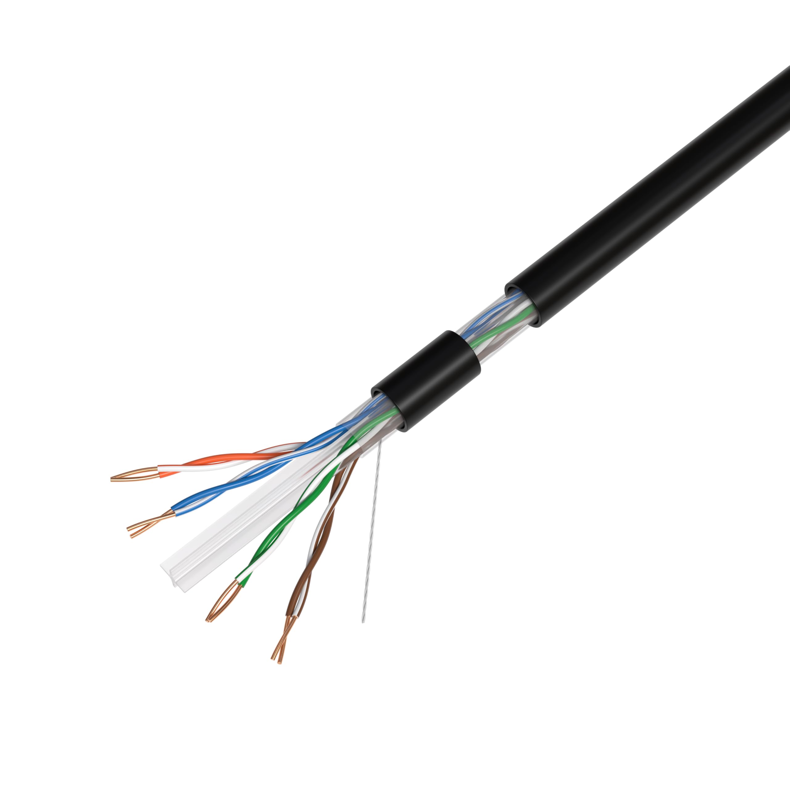 Cables Direct Online CAT6 500ft Outdoor 23 AWG 550MHz Cavo Ethernet UTP Filo di Alluminio Rivestito di Rame Solido Sepoltura Diretta UV