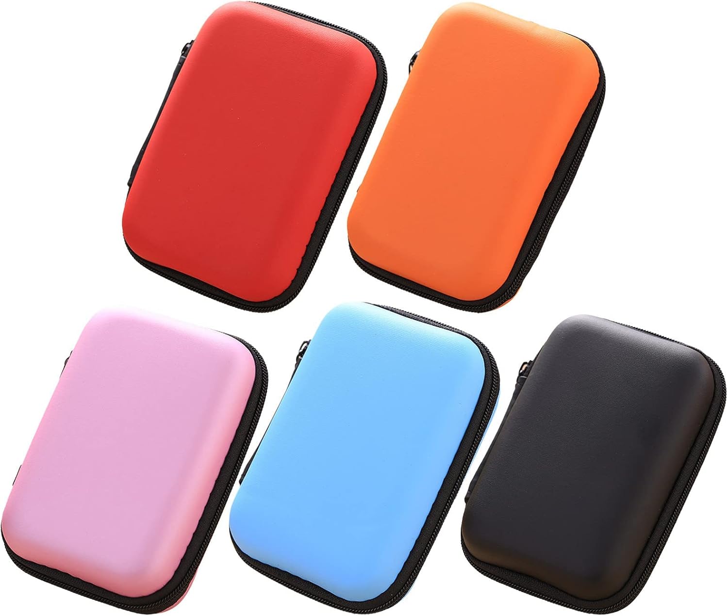5Pack Square Earbud Case Portable Carrying Case Storage Bag