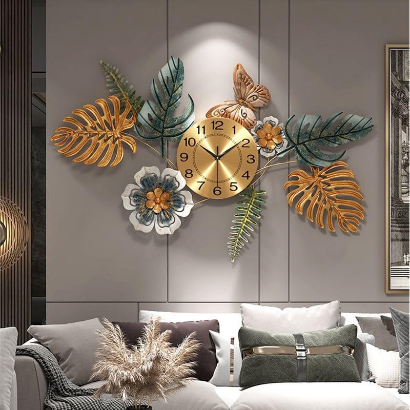 Horloge murale silencieuse à quartz au design moderne et artistique