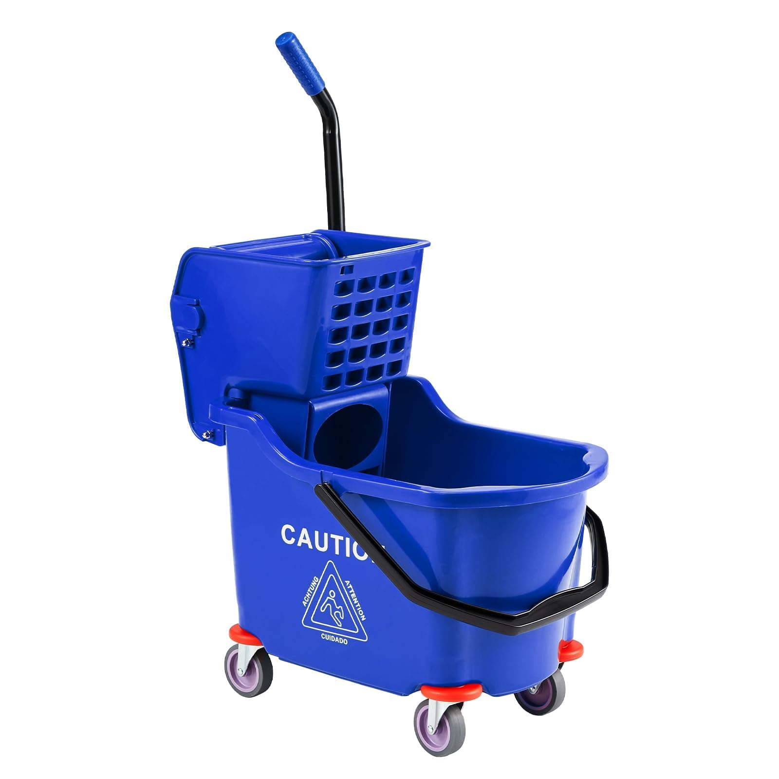 Garvee Cubo de fregona con escurridor, 33 L, rectangular, profesional, profesional, Kentucky, juego de fregona y cubo sobre ruedas, para limpieza de pisos de hogar, almacén industrial, hotel, escuela