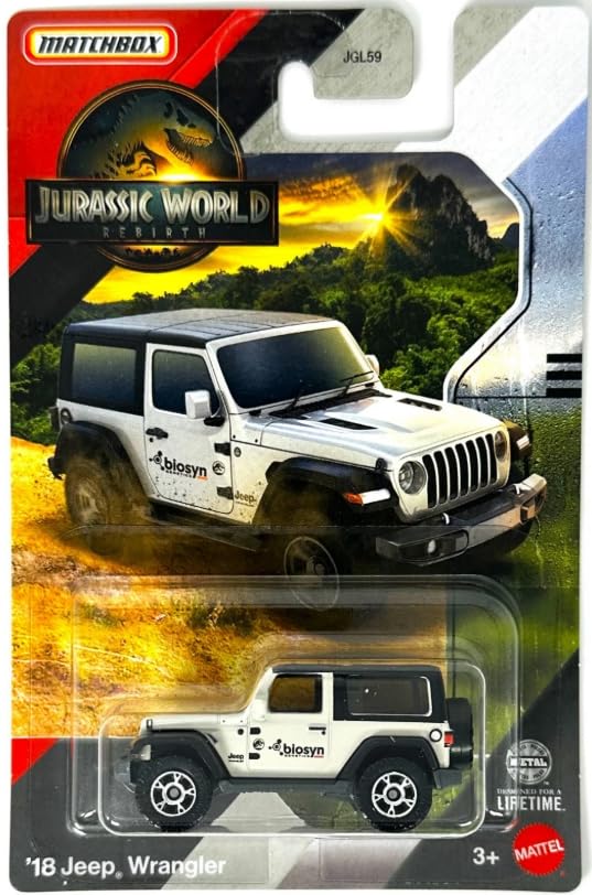 Matchbox Jurassic World Rebirth Jeep Wrangler beige 1:64 miniatura 1