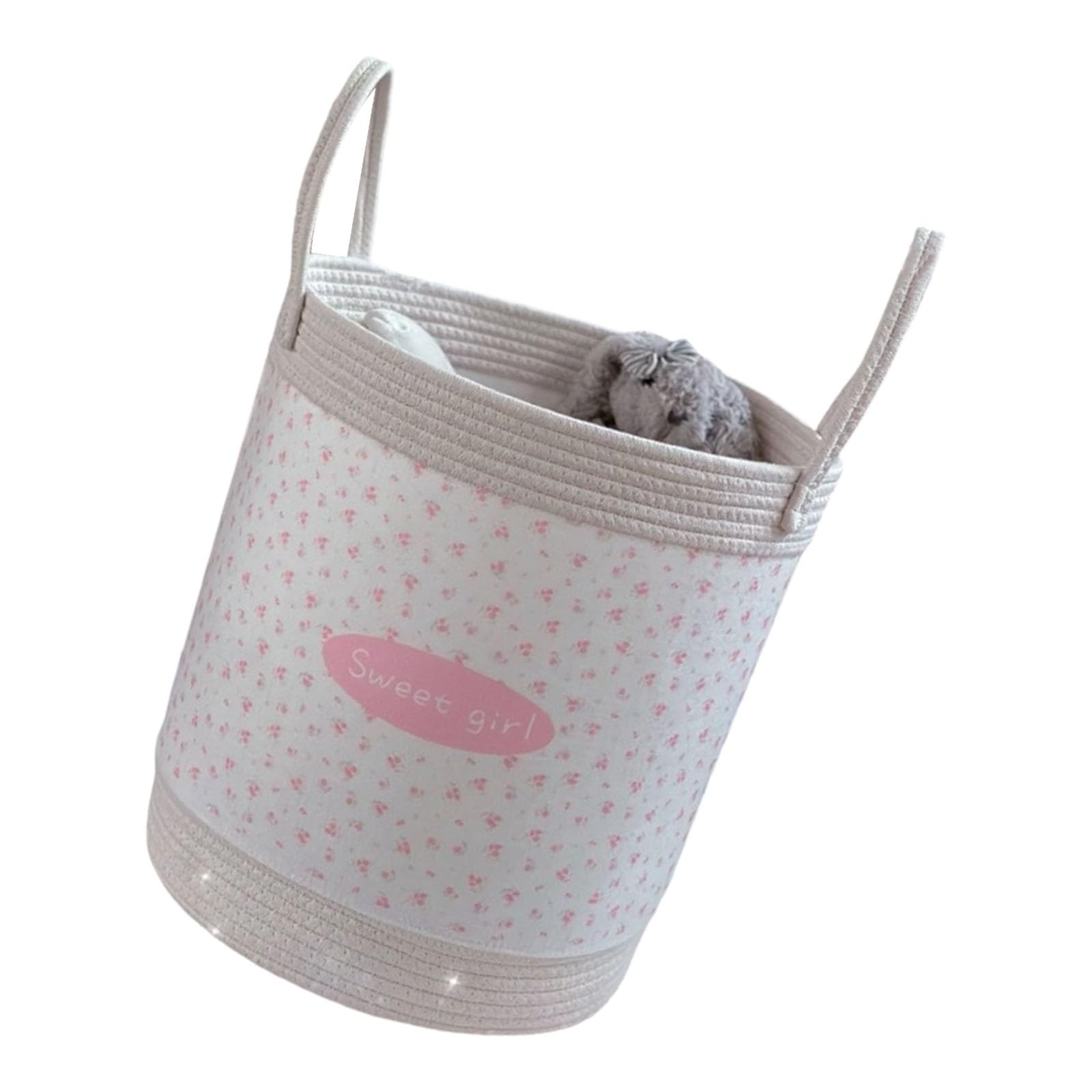 Attractive Fabric Clothes Bin with Reinforced Frame for Dorm Apartment or Nursery Organization Lovely Dirty Clothes Bin