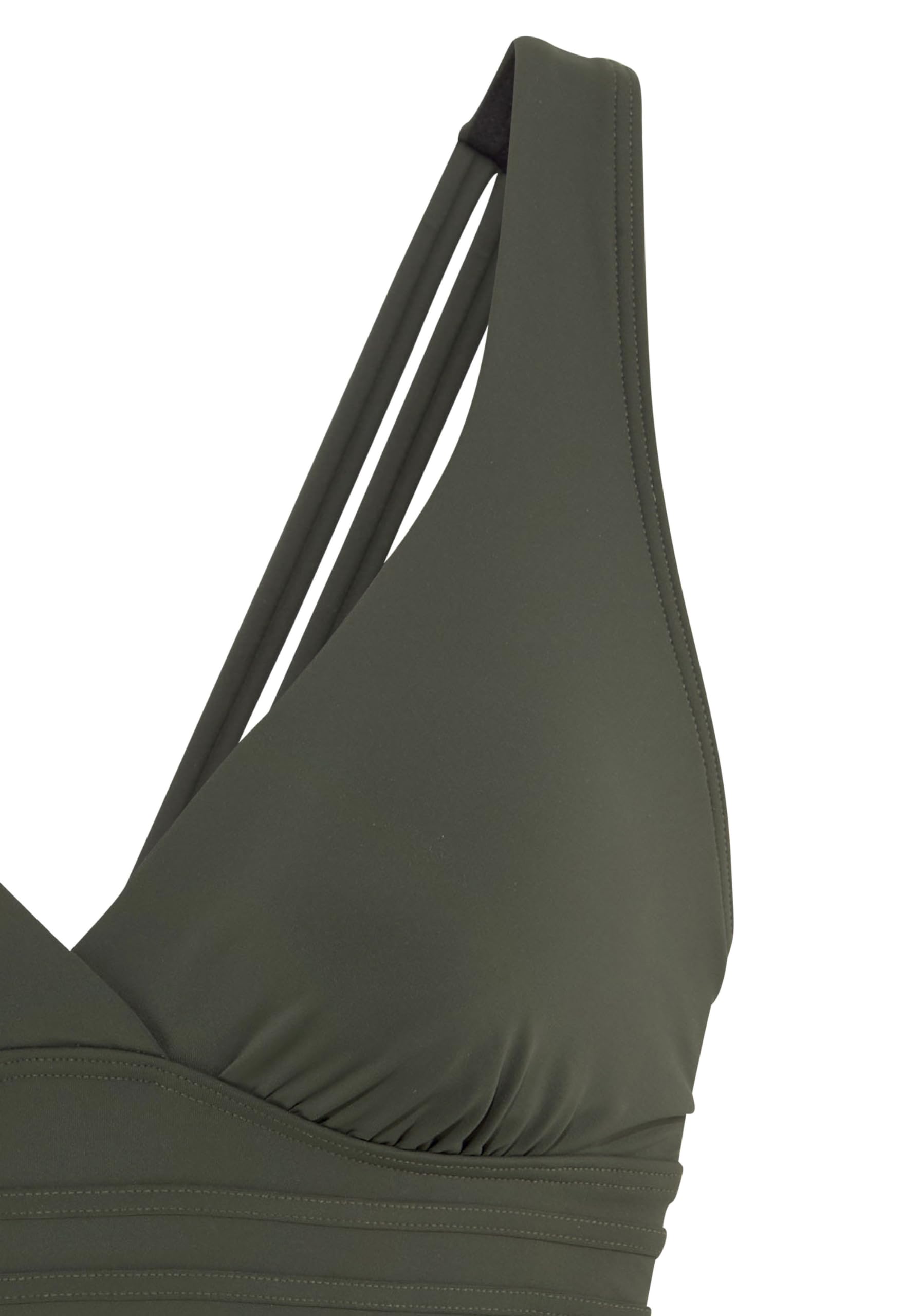 Lascana Damen Badeanzug gekreuzte Träger, Shaping-Einsatz für eine schlanke Figur, softe Microfaser-Qualität für Komfort