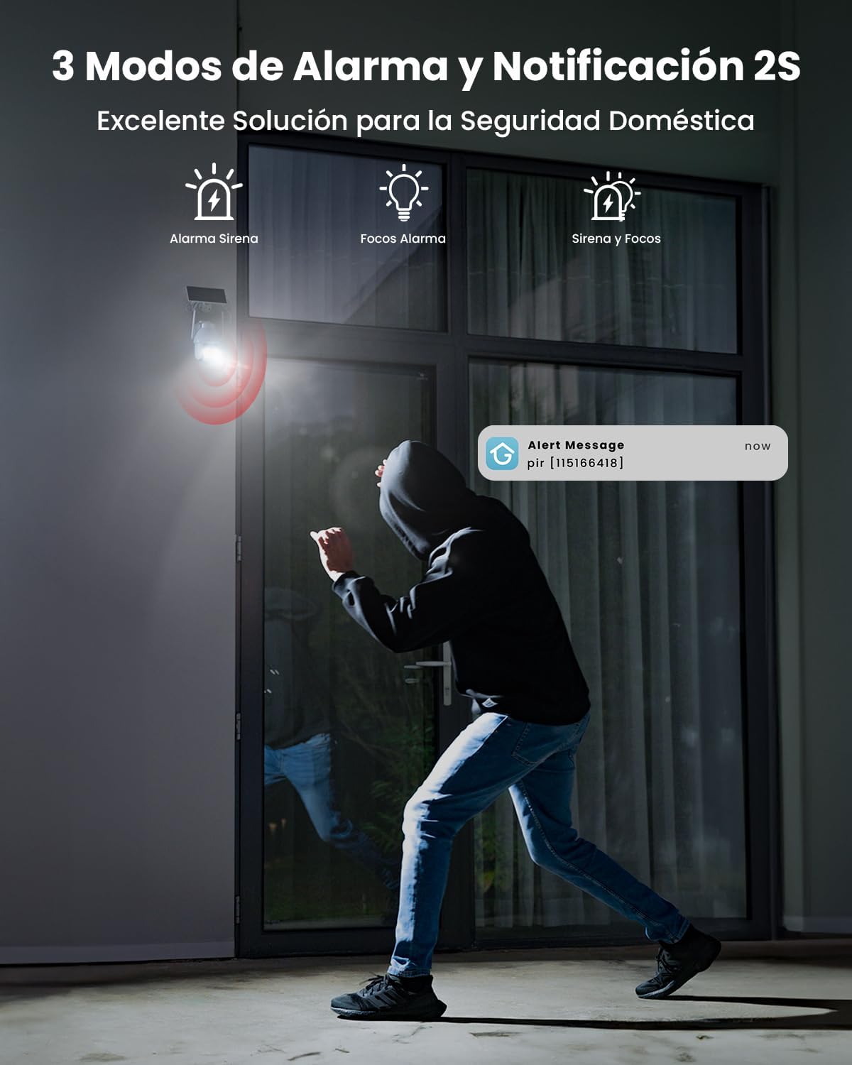 ieGeek 3MP Camara Vigilancia WiFi Exterior Solar con Bateria Sin Cables, Camara Vigilancia Exterior Solar Visión Nocturna Color, PTZ 360° App Remoto, Humana Detección, IP65, Voz Bidireccional