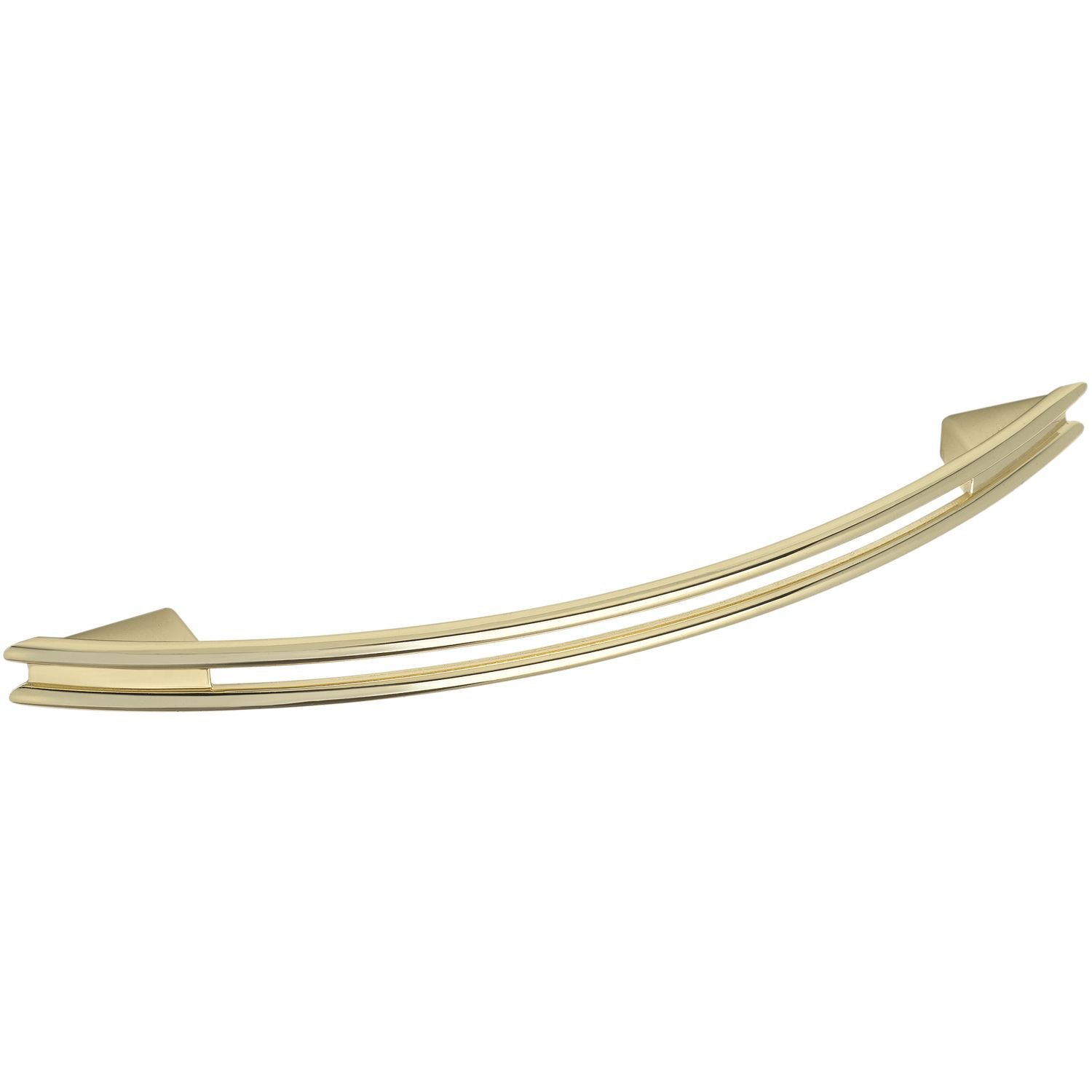 Sun Chain Himalia LA Designer Furniture Handle Arch Handle Width 124 mm Die-Cast Zinc Plated 96 mm, Zn Brass-plated