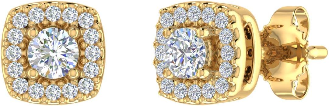 1/4 Carat Diamond Cluster Stud Earrings in 10K Gold