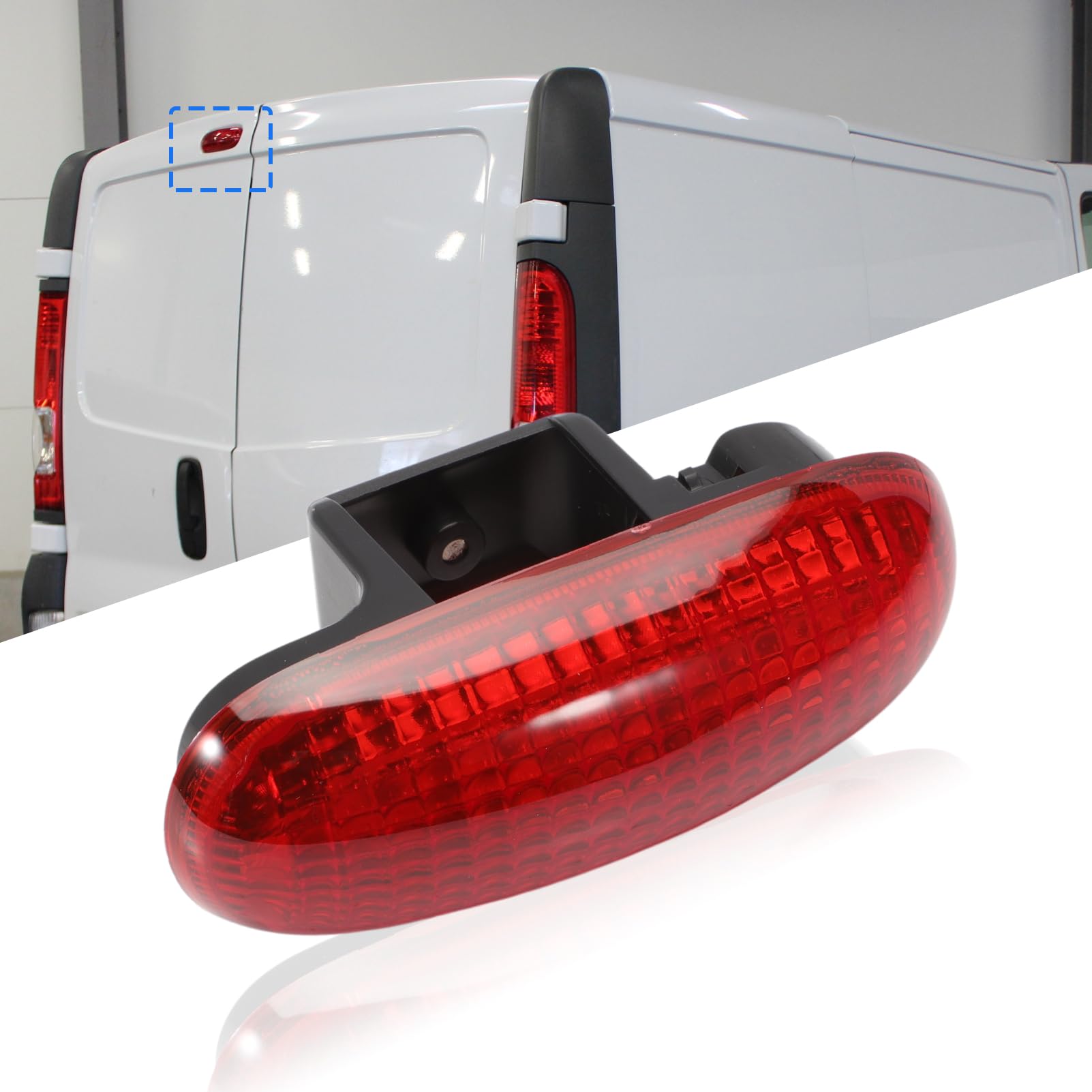 KASturbo 3ª luz de freno 8200209522 91166696 4408479 Luz de freno para Vivaro Renault Nissan Interstar Primastar Carcasas (sin luz)