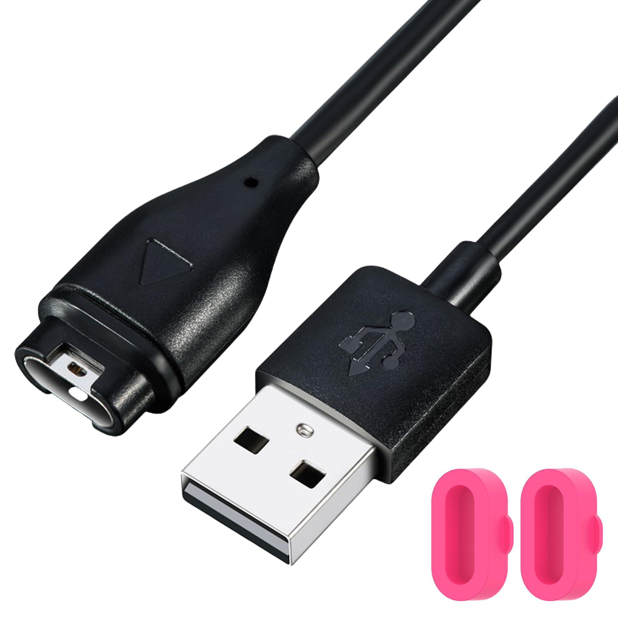 QHBAMD Compatible with Garmin Fenix 6/6S/6x Charger Cable,Replacement Charging Cable USB A 3.3ft/1M,Silicone Charger Port Protector Anti Dust Plug