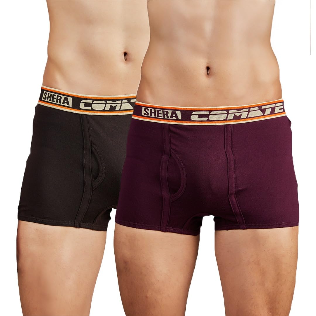 shera Men Pure Cotton Trunks Pack of 2 | Soft Breathable Comfortable Innerwear for Men-picture-51