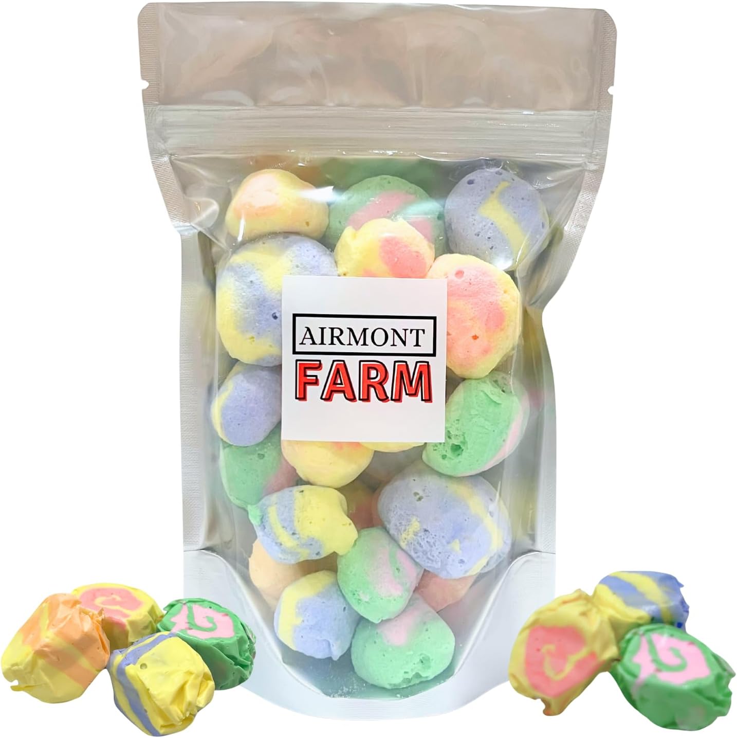 Freeze-Dried Candy Salt Water Taffy 2 oz - Cut To Bite Sized Pieces - Ships In Box - Deliciously Crunchy, Intense Flavor, Lightweight Snack (Lemonade Stand)