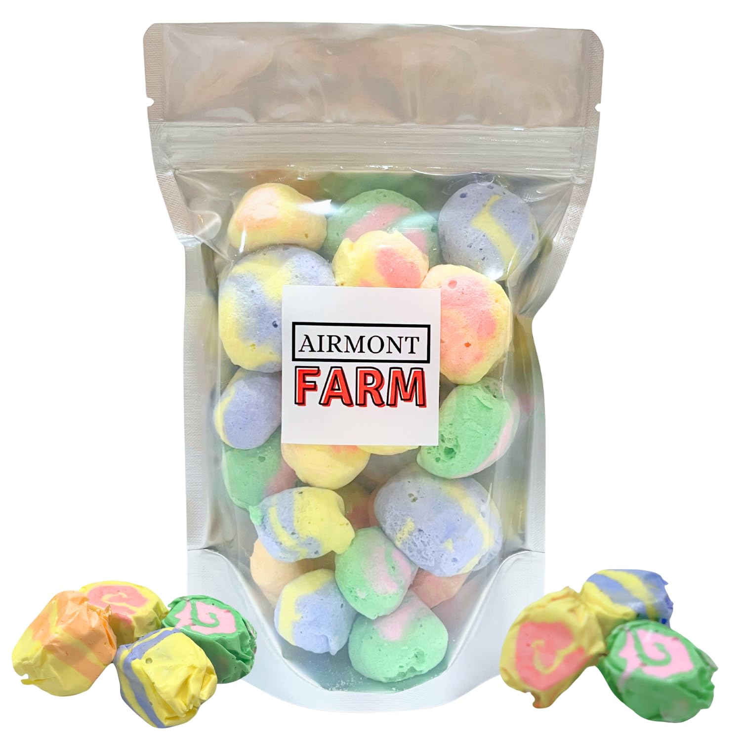 Freeze-Dried Candy Salt Water Taffy 2 oz - Cut To Bite Sized Pieces - Ships In Box - Deliciously Crunchy, Intense Flavor, Lightweight Snack (Lemonade Stand)