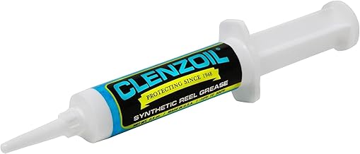 Clenzoil Synthetic Reel Grease Syringe - 100% Synthetic Reel Grease - for All Types of Fishing Reels - Fishing Equipment Maintenance - Rust Prevention & Lubricant - 0.5 oz Syringe