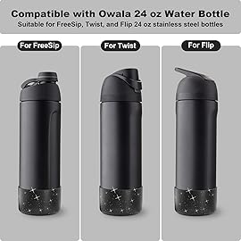 Alwenid 2PCS Silicone Water Bottle Boot for Owala 24oz, Anti-Slip Protective Sleeve Bottom Bumper Protector for FreeSip, Twist, and Flip Stainless Steel Water Bottles