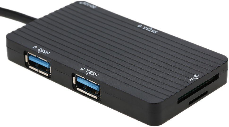 Portable USB 3.0 Multiple 2 USB 3.0 Hub & SATA 3.0 & TF MS Memory Card Reader Adapter Converter for Macbook Laptop PC Computer