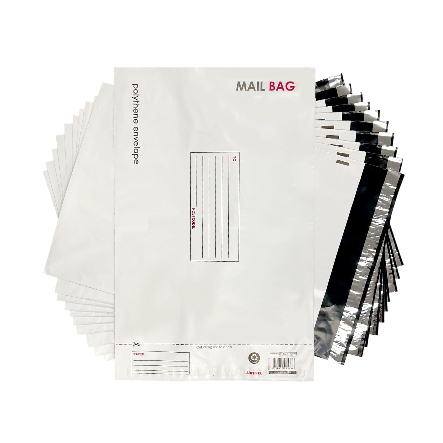 Pack of 30 Large Polythene Mailing Bags 32x44cm – Secure Peel & Seal Envelopes - Strong Peel & Seal Postal Mail Bags, Waterproof Courier Shipping Bags for Packaging, Parcels & Online Business