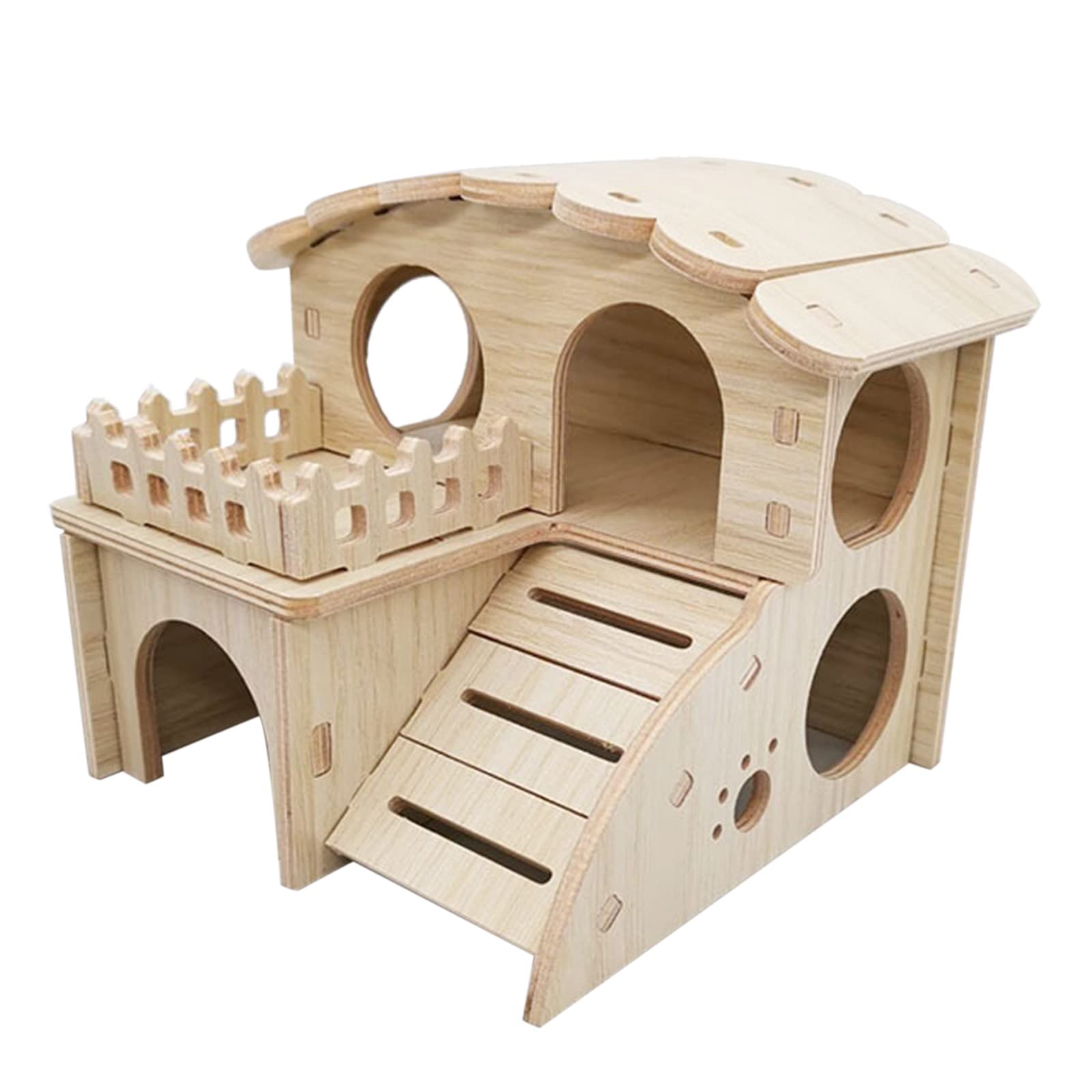 NEWFT Hamster Wooden House Pet Climbing for Play Hideaway Room for Dwarf Gerbil Small Animals
