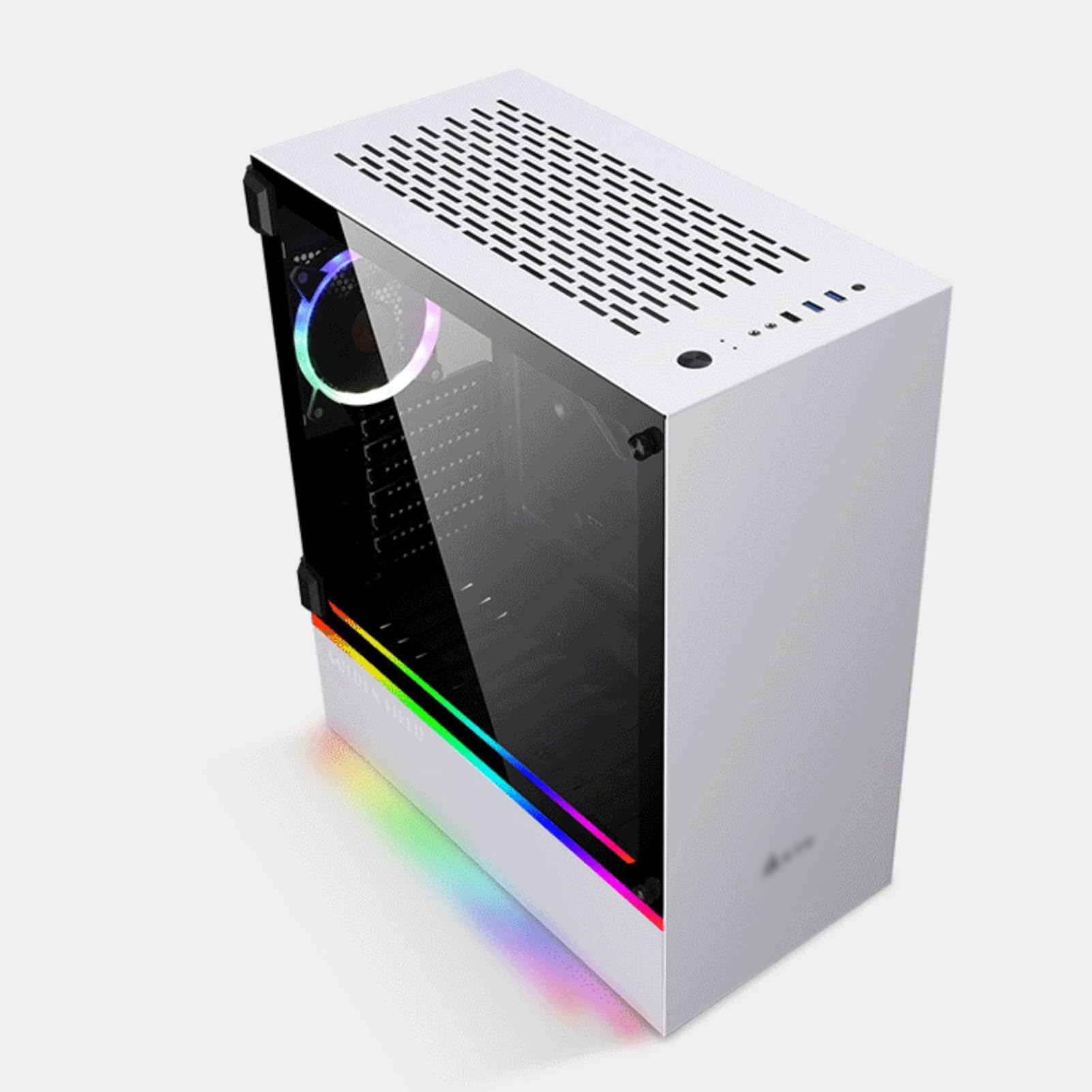 Mid-Tower E-ATX/ATX/MicroATX/ITX Gaming Case, Supporto GPU Verticale, Desktop Gaming Case, Pannello In Vetro Temperato, Modalità RGB