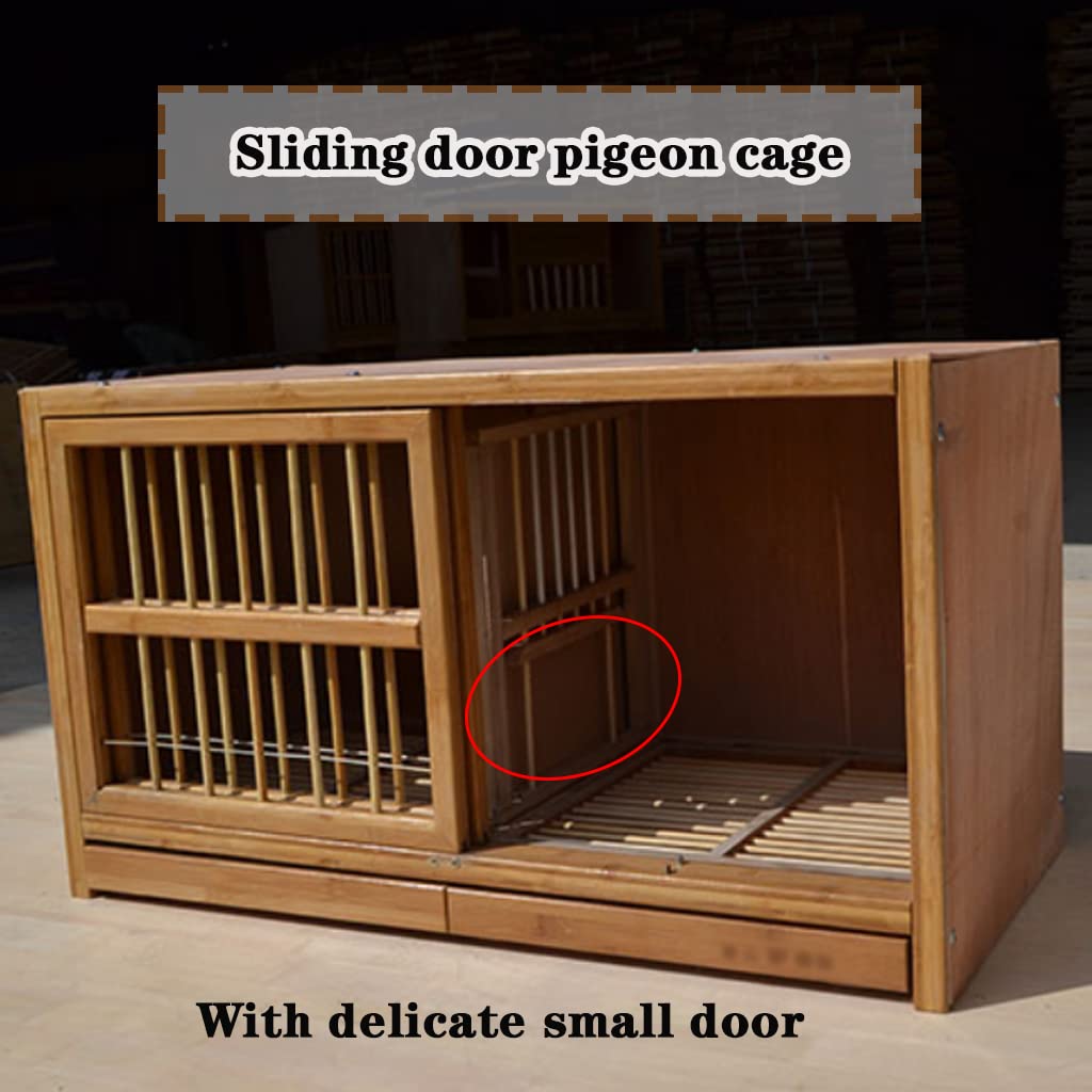Jaula de Pájaros, Jaula para Palomas con Puerta Corredera de Bambú Grande de 31,5 Pulgadas, Caja Nido para Palomas al Aire Libre con Bandeja Extraíble, Pajarera ​Resistente y Fácil de Limpiar