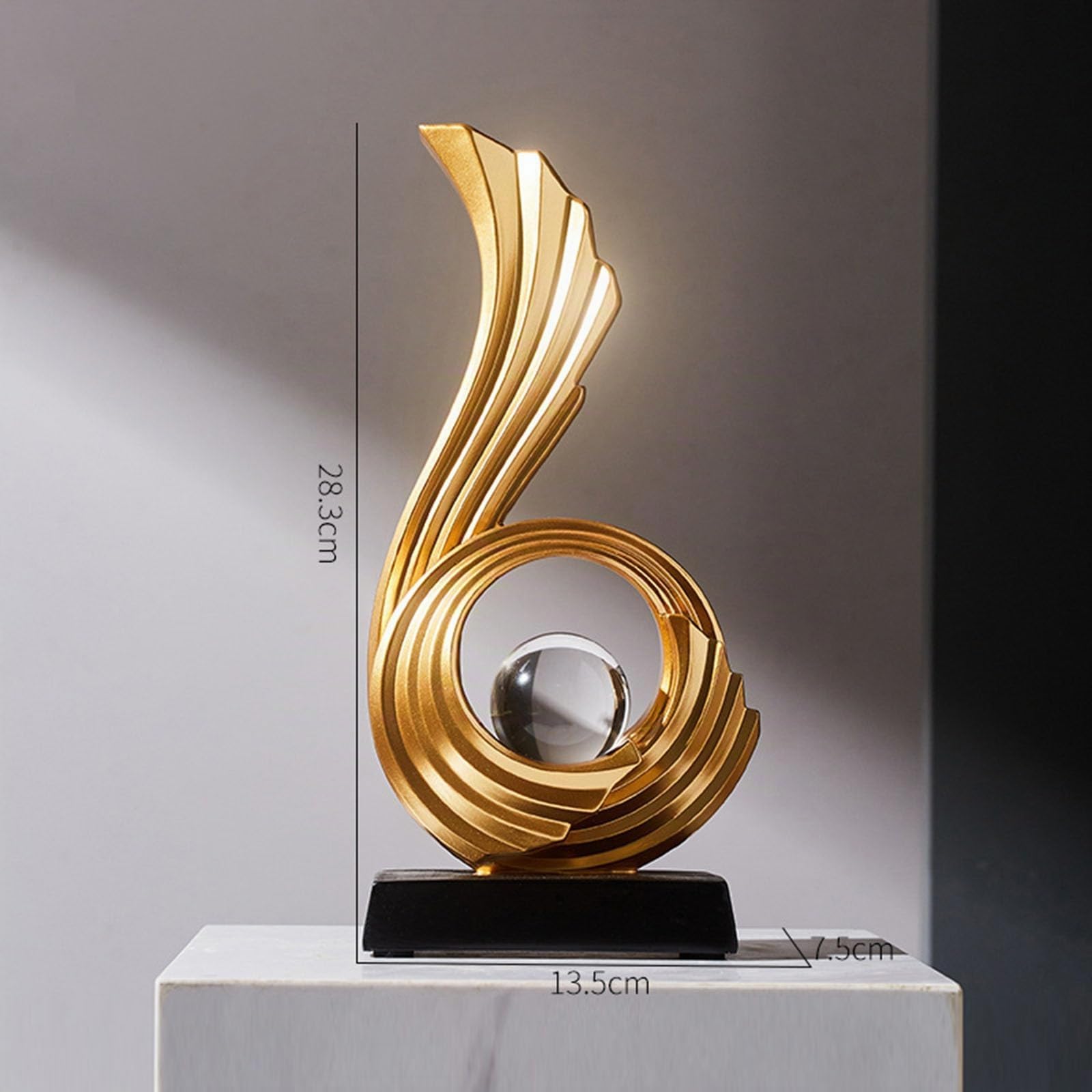 Skulptur Deko, Abstrakte Kunst Statue, Dekoration Wohnzimmer, Schlafzimmer Deko, Modern Wohnung Dekoartikel Skulpturen,Golden j
