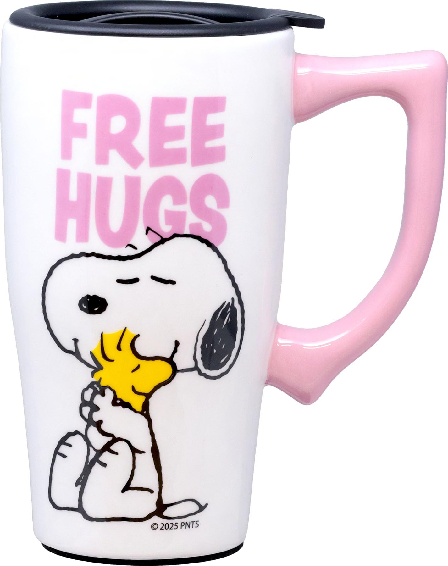 Amazon.com: Spoontiques Snoopy Free Hugs Ceramic Travel Coffee Mug
