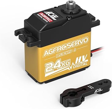 AGFRC 24KG Digital High Torque Servo Programmable Metal Gear Steering Servo for 1/10 RC Model, 180 Degree B53DHS
