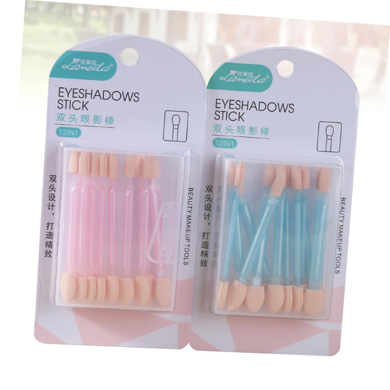 Housoutil 3sets Sponge Eyeshadow Applicators Makeup Eyeshadow Brush Kit 24pcs*3 Random Color