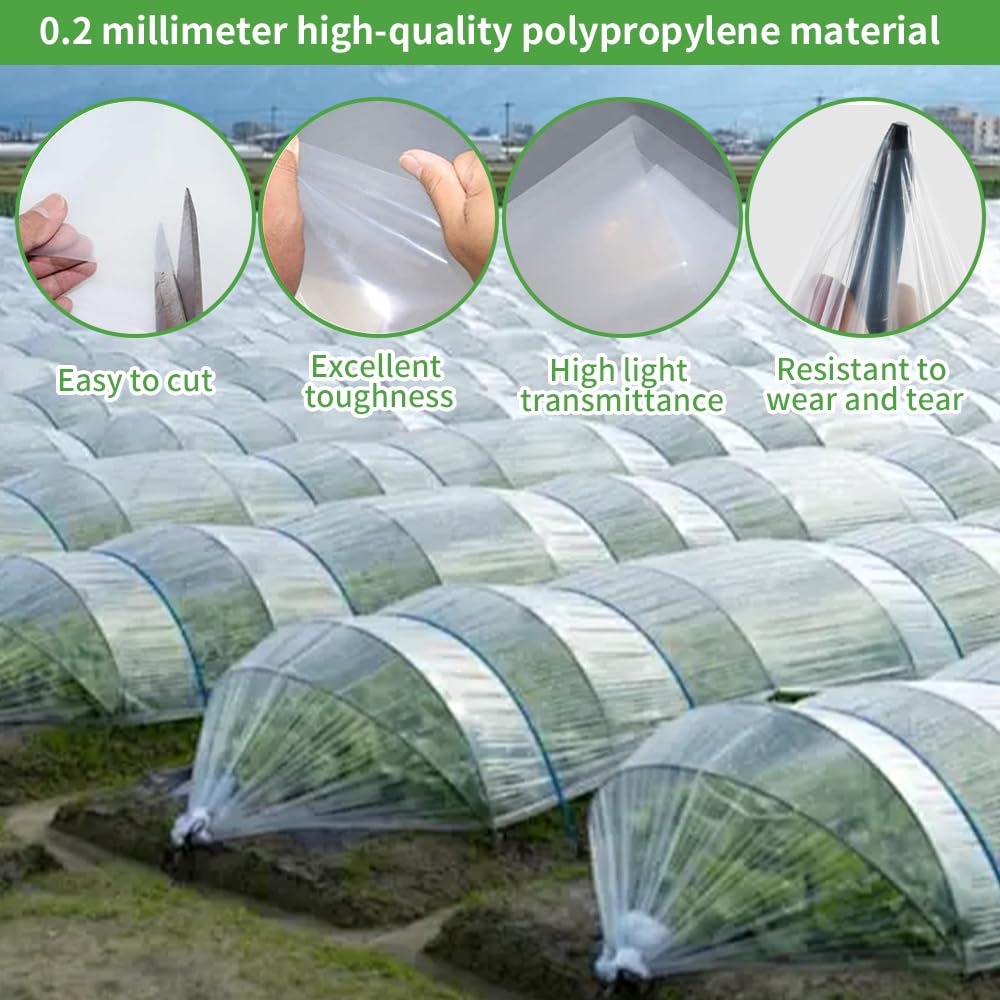 Telo Protettivo per Serra,Copertura in Plastica della Serra,Trasparente,Contro Raggi UV per progetti Industriali,Protezione delle Piante da Giardino (3 x 10m)
