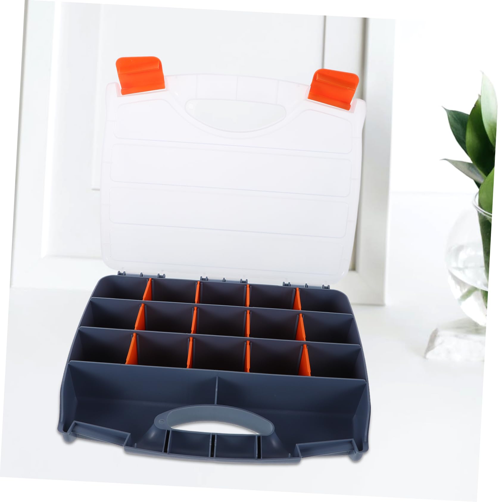 Uonlytech Valigetta Portautensili Trasparente Organizer Scomparti per e Chiodi Scatola Multifunzionale per Cosmetici e Cancelleria