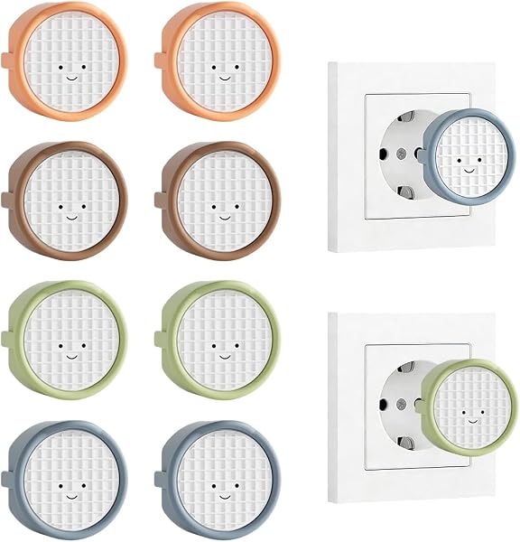 8 Pcs Protection Prise Electrique Bebe, Cache Prise Bébé, Prises de Type F,Boîte en Silicone,Couvercle Décoratif,Protege Prises Electrique Bebe,Cache-Poussière, Cache-Prises - 1