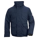 Flame Resistant 7 oz Twill Cotton/Nylon Excel FR ComforTouch Long Insulated Bomber Jacket with Fully Insulated Stand-up Collar, Knit Storm Cuff, Navy, 2X-Large