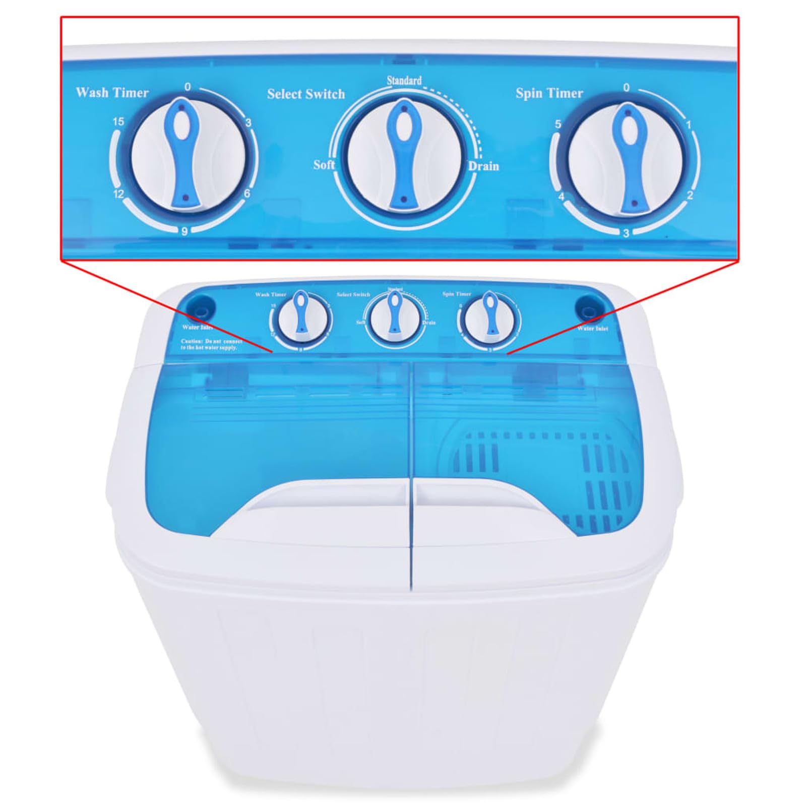 Mini Lavadora con 2 Tambores 5,6 kg Secadora Ropa Portatil Lavadoras PequeñAs