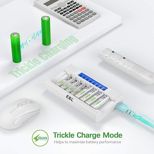 Miniatura 4 de EBL 8 Bay AA AAA cargador de batería con pilas recargables AA NiMH 2800mAh 4 unidades