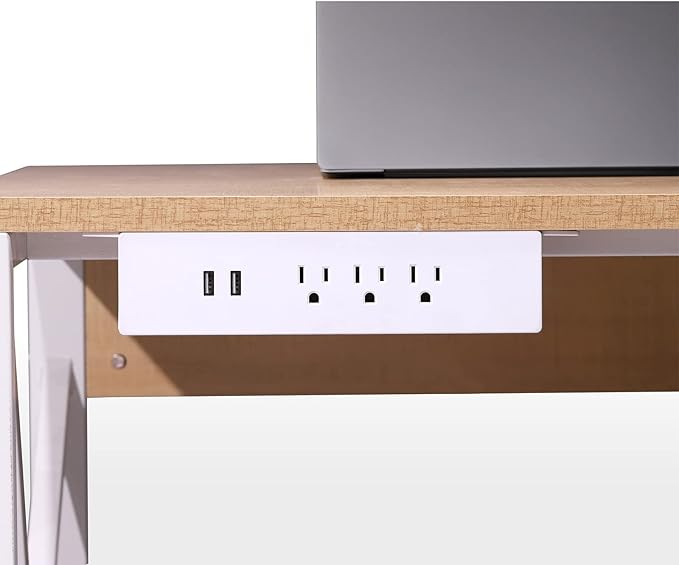 Under Desk Power Bar, Haylink Desk Power Outlet with USB, 3 Plug Desk