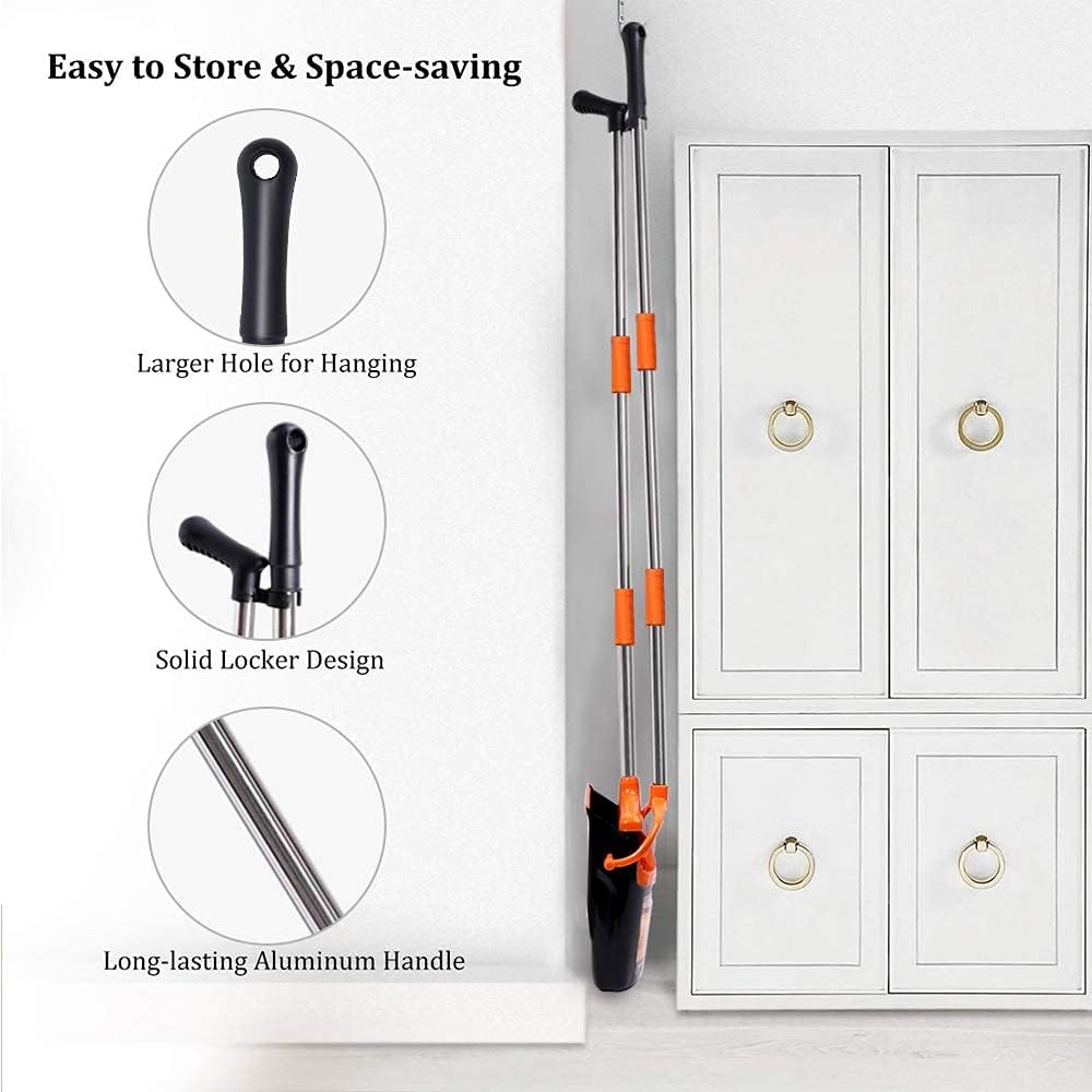 Broom and Dustpan Set/Dust Pan and Broom, Light Weight Broom Combo Set with 52" Long Handle for Home Kitchen Room Office Lobby Floor