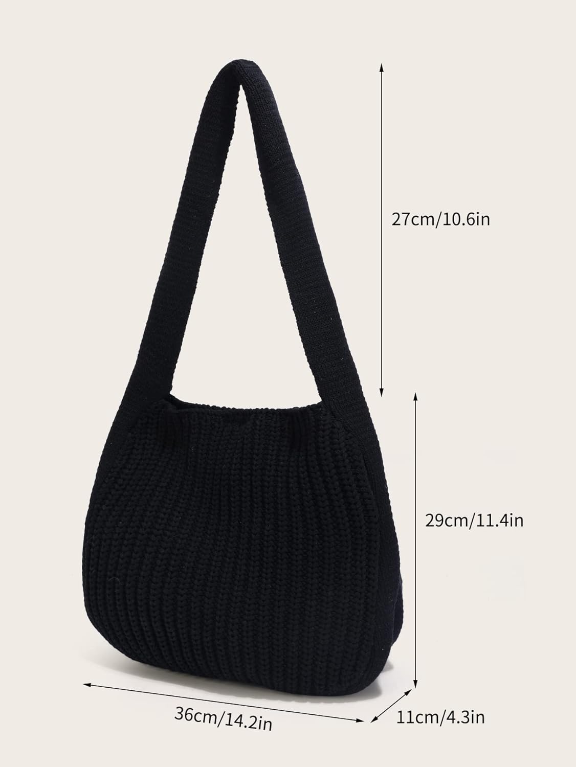 ENBEI Women's Crochet Tote Bag Knit Shoulder bag,Aesthetic Bag,Cute Eco-Friendly Tote for Travel,Daily Use,Gift Box Packaging - Image 4