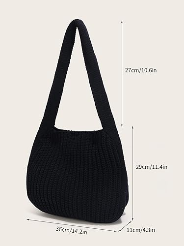 Miniatura 2 de ENBEI Bolsos de hombro para mujer Bolsos de ganchillo Bolso de punto grande Bolso de mano estético para la escuela lindo Bolsas de mano Bolsa de
