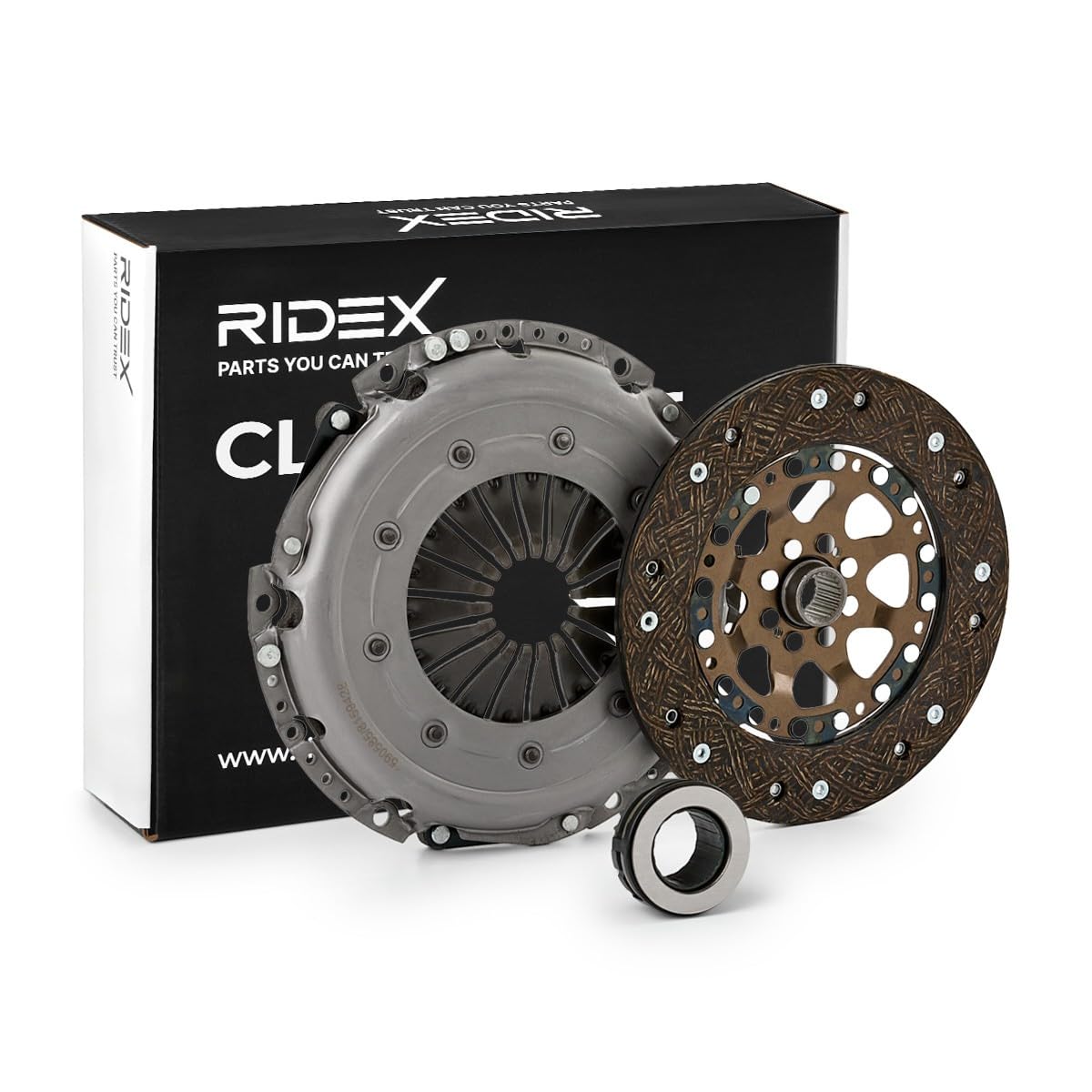 RIDEX 479C0075 Kit de embrague con placa de apriete de embrague con cojinete de desembrague Revisar/sustituir volante doble masa con plato de embrague Compatible con VW Passat B5 GP Variant 3BG, 3B6