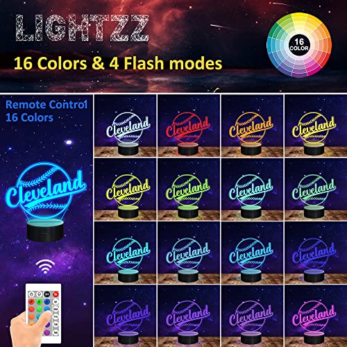 Lámpara 3D ilusión luz nocturna baseball niños 16 colores miniatura 5