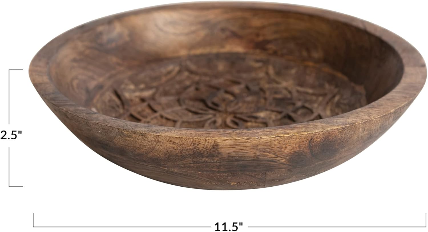 Handcrafted Burnt Finish Mango Wood Serving Bowl
