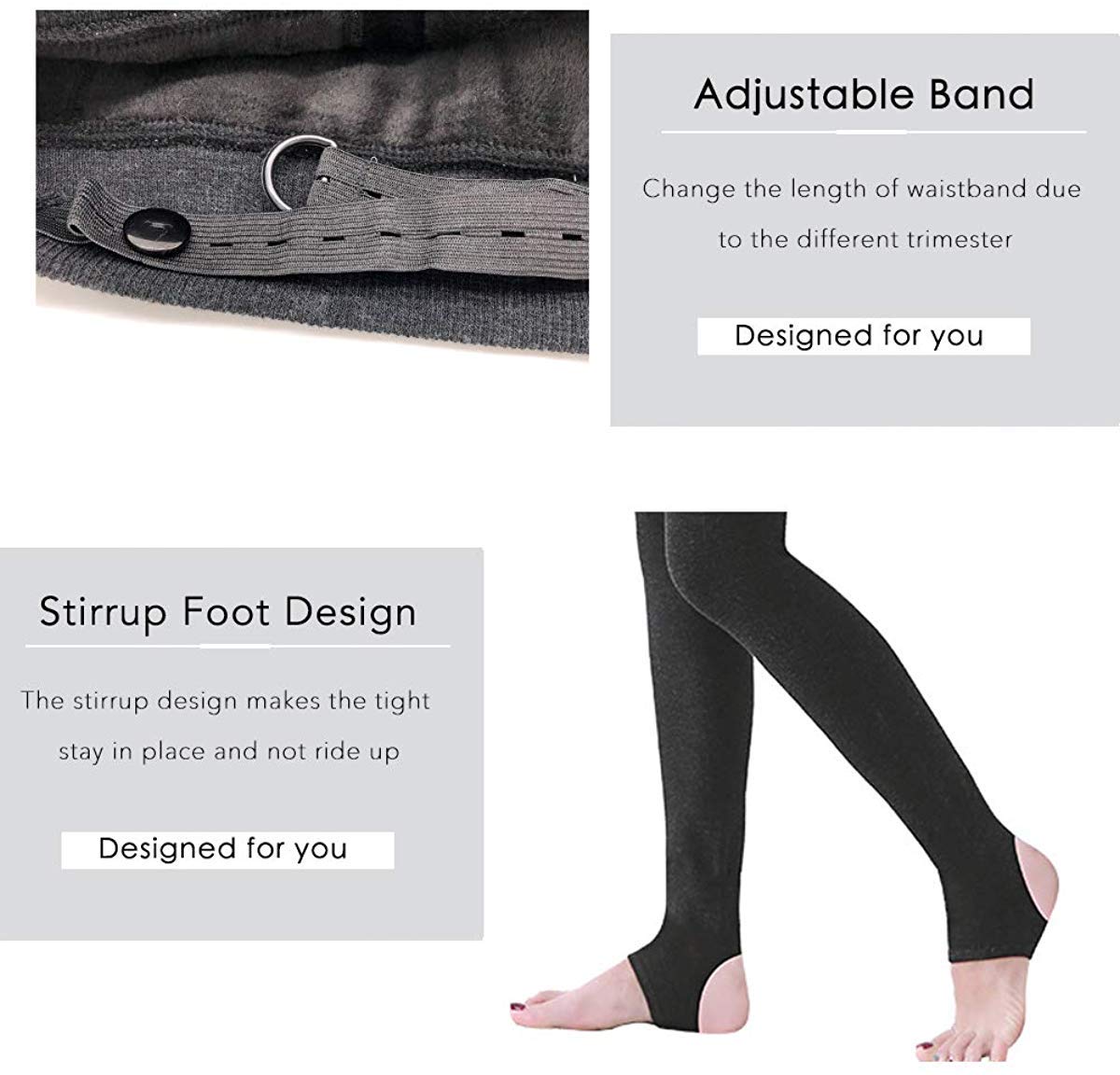 2 Pieces Collant maternity calze premaman opache Maternity Tights Maternità Leggings la gravidanza Donna 320D