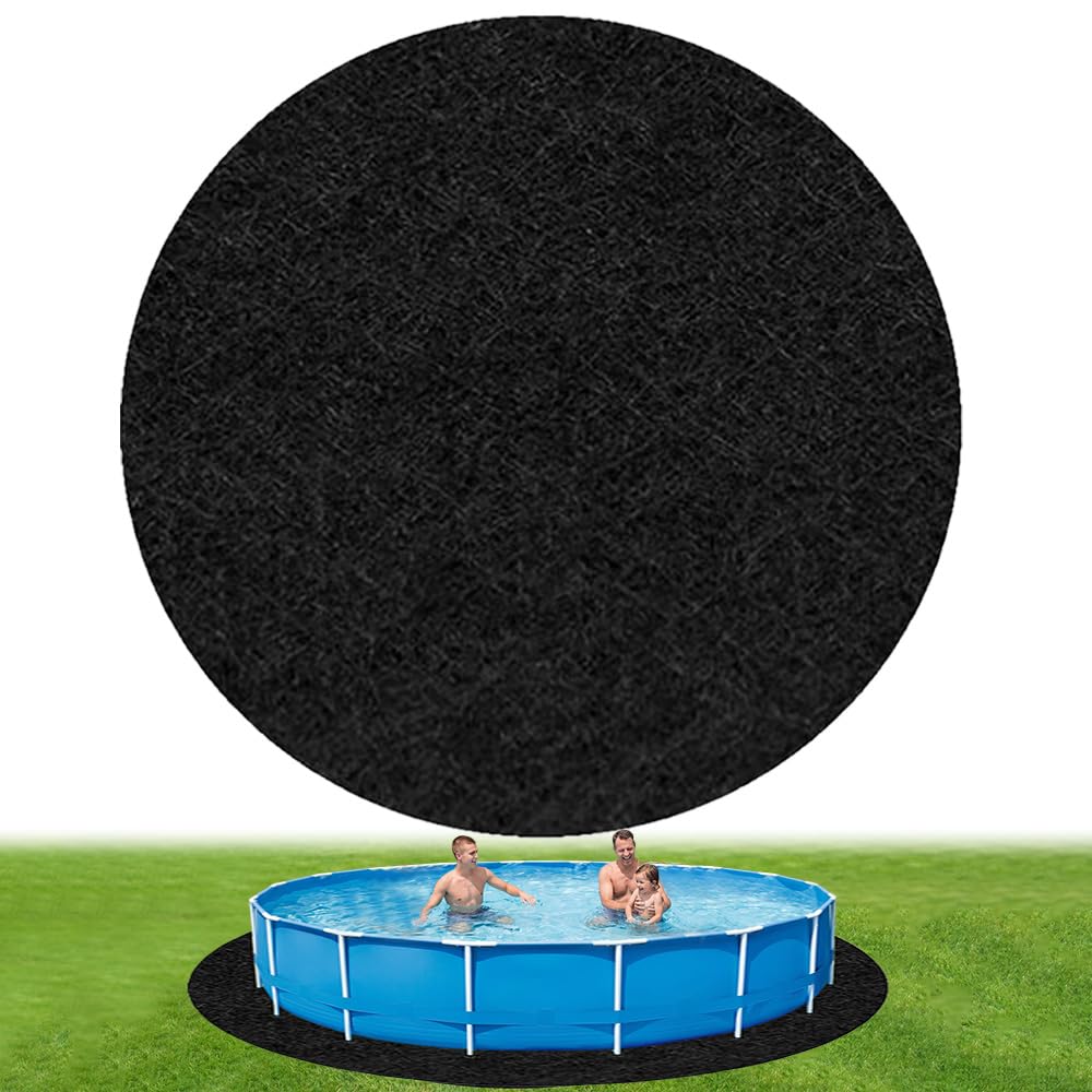 YOFHPT 15.1FT/4.6M Pool Mats Outdoor, Hot Tub Mat, Under Pool Matting, Above Ground Poo-l Liner Pad, Swimming Poo-l M-at, Po-ol Ground Cloth for Puncture Protection