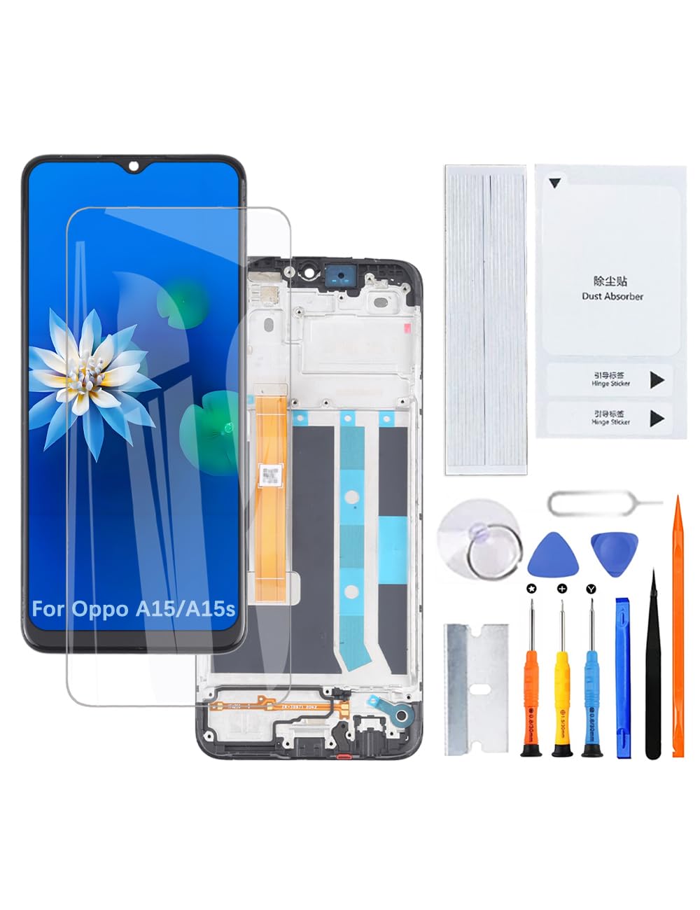 H&LYCYJ Schermo Display per Oppo A15/A15s CPH2185 CPH2179 Kit di assemblaggio di ricambio LCD con telaio