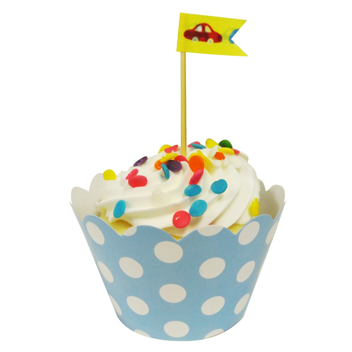 Wrapables Standard Size Polka Dots Cupcake Wrappers (Set of 20), Blue