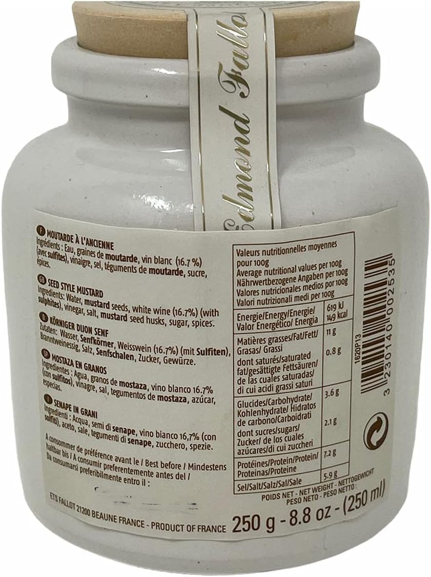 Edmond Fallot | Grains de moutarde de Dijon - Pot en grès de 250 g