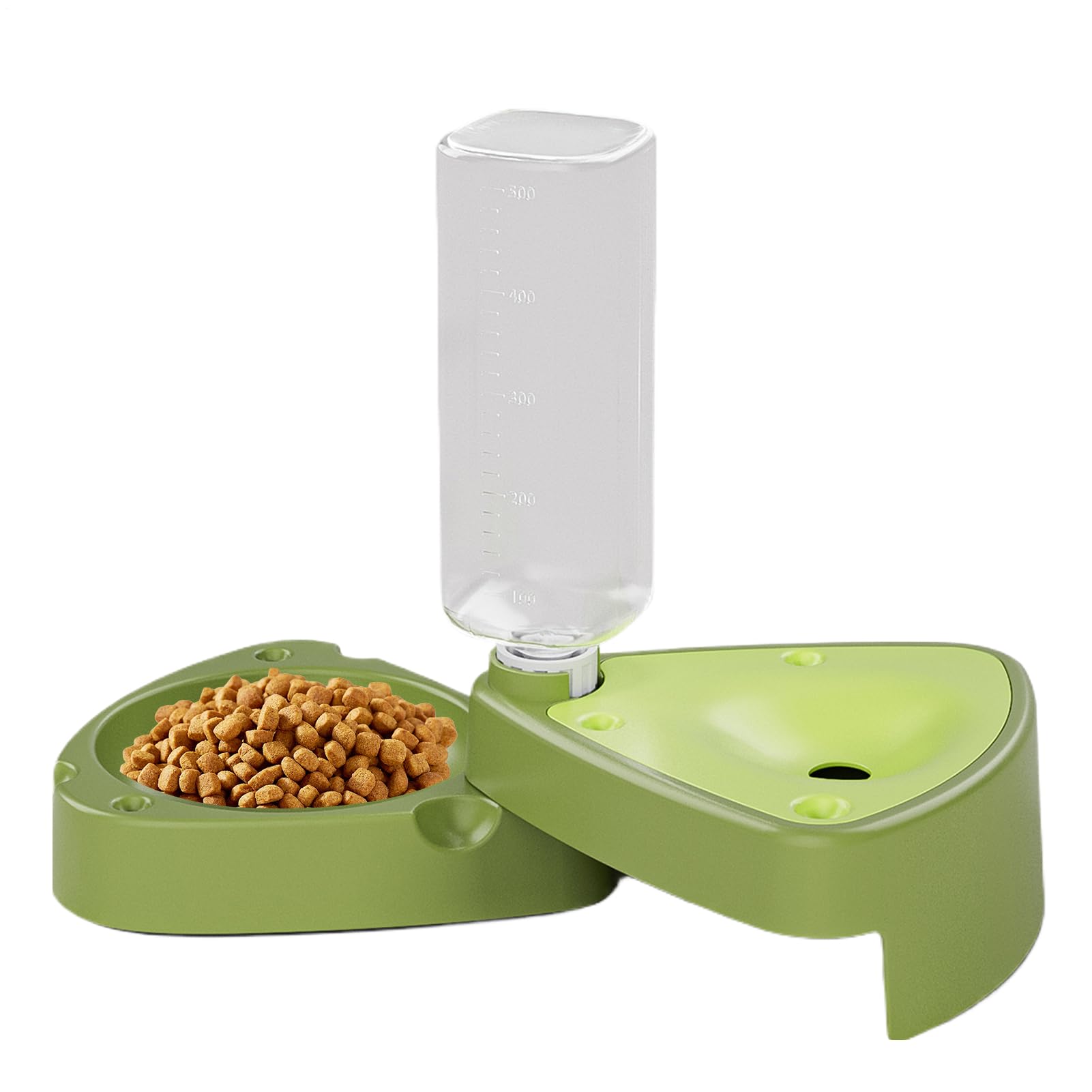 Y Bebedero para Perros - Dispensador Antideslizante con Botella de Escala | Desmontable para Agua y Comida de Gato | para Cachorros, Y Razas De Todos Los Tamaños, Uso En Suelo