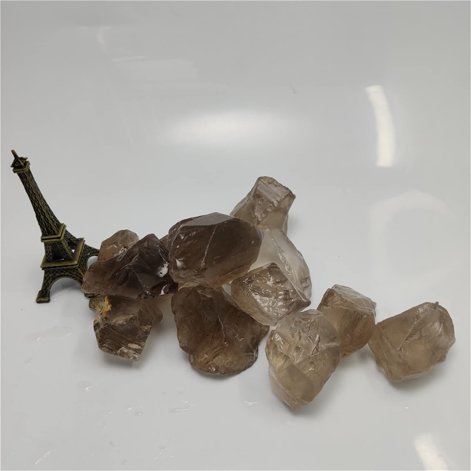 piedras y cristales Piedras de citrino de cuarzo ahumado natural, grava de cristal, y piedras, muestra de piedras preciosas en bruto, pecera, acuario, decoración de jardín, piedras y cristales