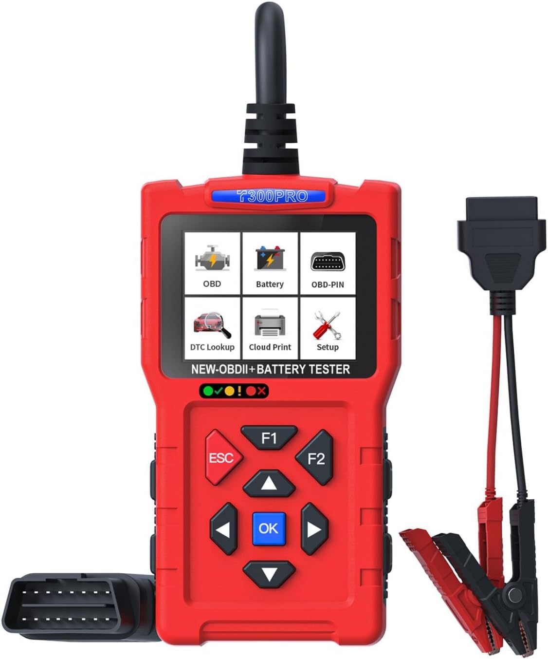 OBD2 Scanner Car Diagnostic Tool, Code Reader for All OBD II Cars & Trucks, Automotive Scanner, Check Engine Light, Scan Tool elm327reader (T300 Pro,Red)